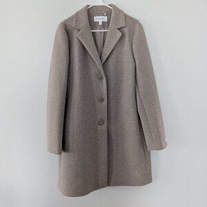 Calvin Klein Women's Beige Wool Coat – New, Size L
